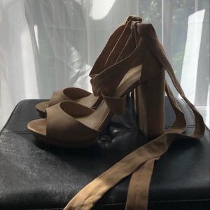 Lace up platform heels